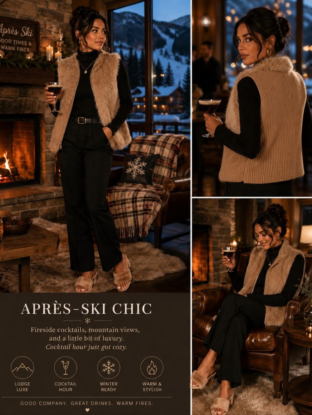 Kikit Faux Fur Vest in Camel Beige
